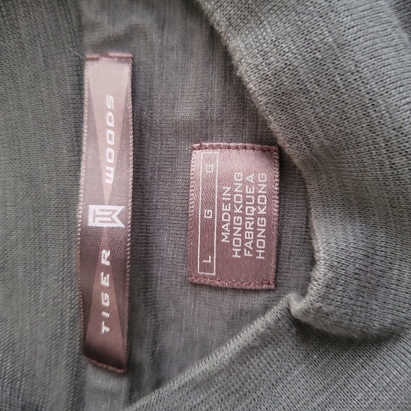 Tiger Woods Forrest Green 100% Cotton Short Sleeve Tee Shirt Size Large - Picture 4 of 5